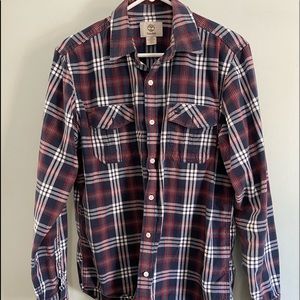 Men’s Timberland Blue Plaid L/S Shirt Size S.